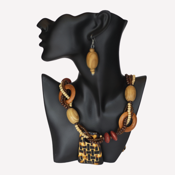 Ensemble Collier & Boucles d’Oreilles Bohème Vintage – Fait Main – Image 6