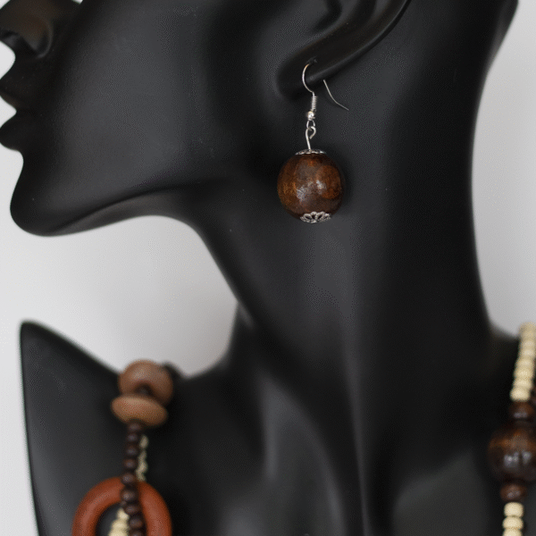 Ensemble Collier & Boucles d’Oreilles Bohème Vintage – Fait Main – Image 3